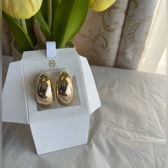 The House of Harlow CHUNKY Drop Earrings GOLD - Picture 6 of 10